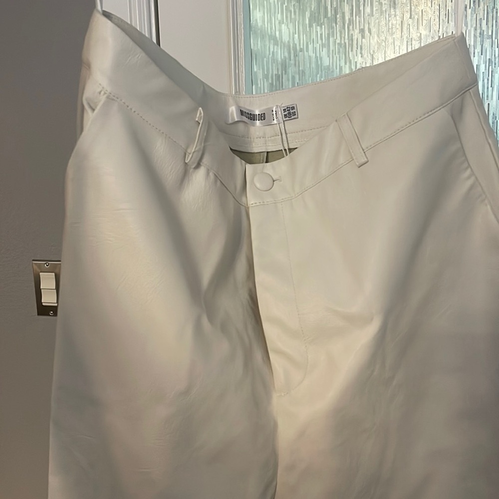 Cream faux leather pants. Never worn
